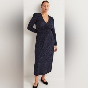 Boden Navy Floral Long Sleeve Dress